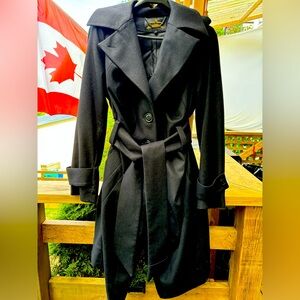 Vivianne Westwood wool blend, black,unlined, wrap trench, ladies coat